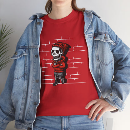 Skeleton Against the Wall T-Shirt Printify