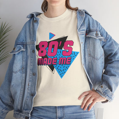80's Made Me T-Shirt — Retro 1980s Neon Vintage Graphic Tee Printify