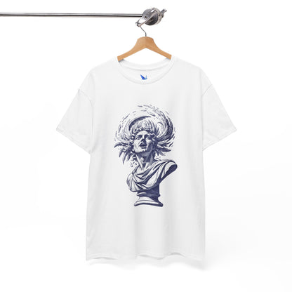 Classical Storm Bust Tee — Artistic Antique Statue Graphic T-Shirt Printify