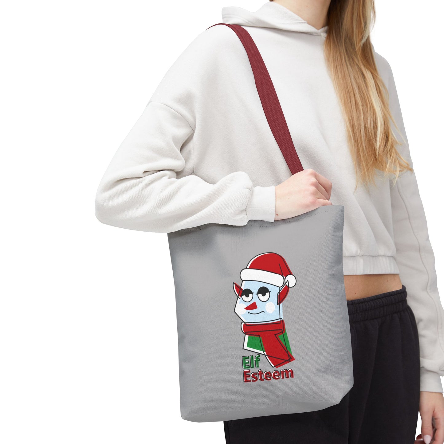 Elf Esteem Christmas Tote Bag – Cute Santa Elf Holiday Tote Printify