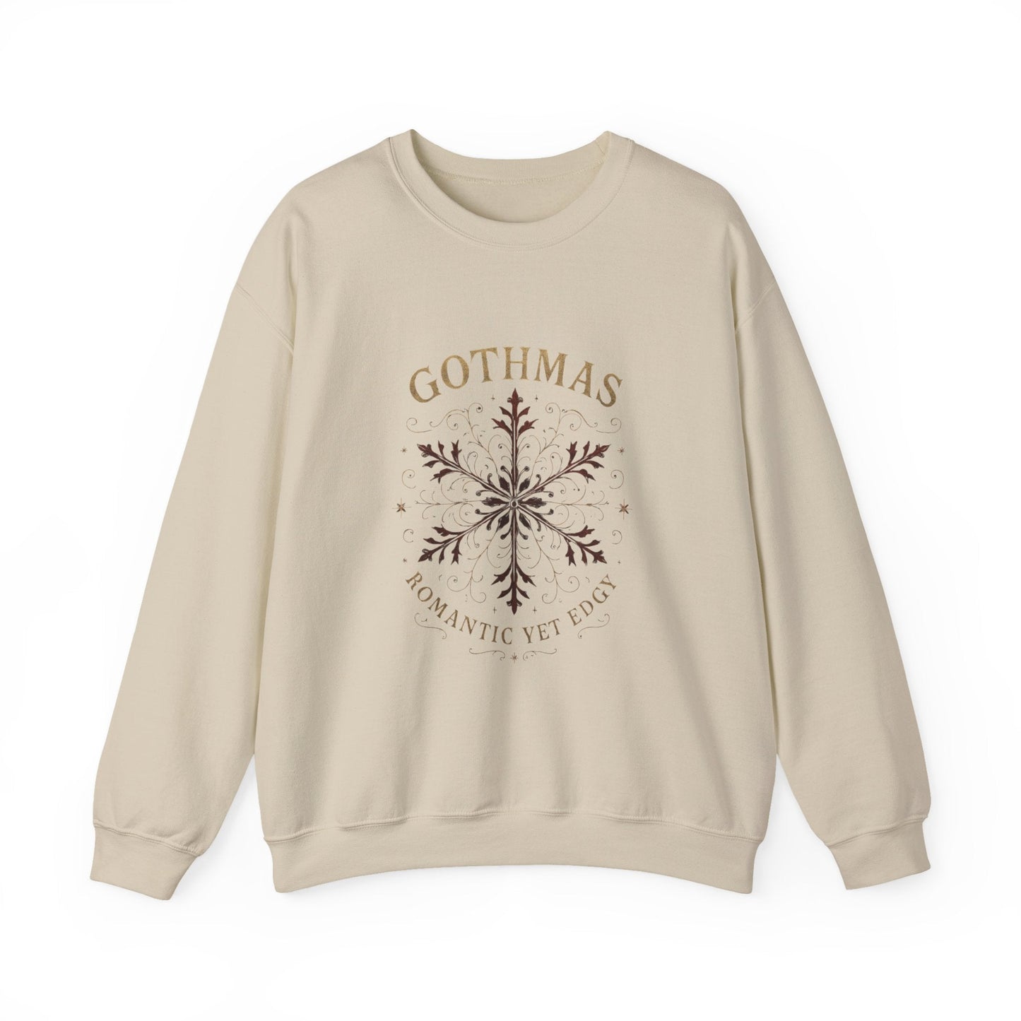 Gothmas Snowflake Crewneck Sweatshirt – "Gothmas: Romantic Yet Edgy" Winter Pullover Printify