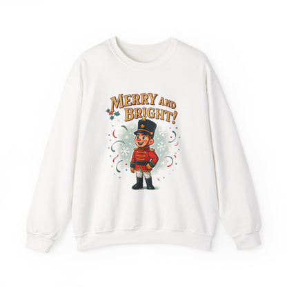 Merry and Bright Nutcracker Sweatshirt — Vintage Holiday Crewneck