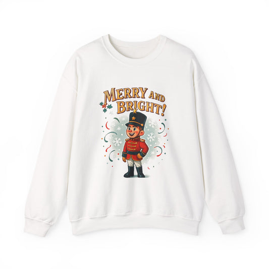Merry and Bright Nutcracker Sweatshirt — Vintage Holiday Crewneck