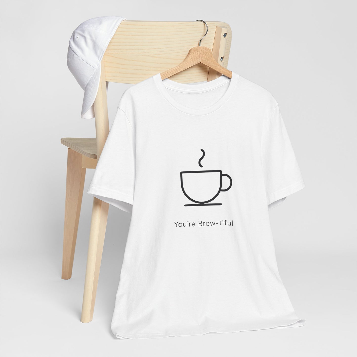 Coffee Tee - "You're Brew-tiful" Minimalist Coffee Cup Graphic T-Shirt Printify