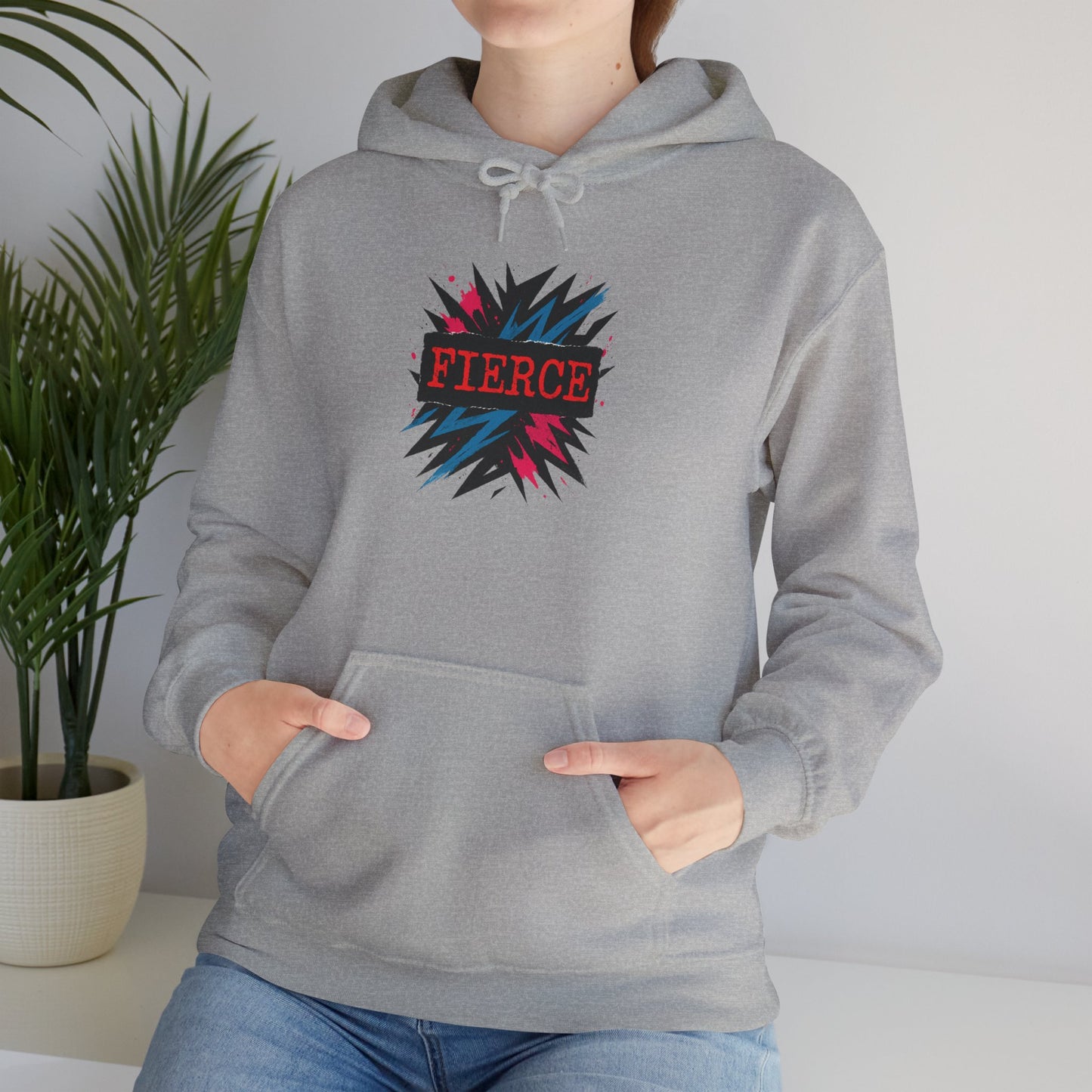Fierce Graphic Hoodie — Bold Pop Art Lightning Design Printify