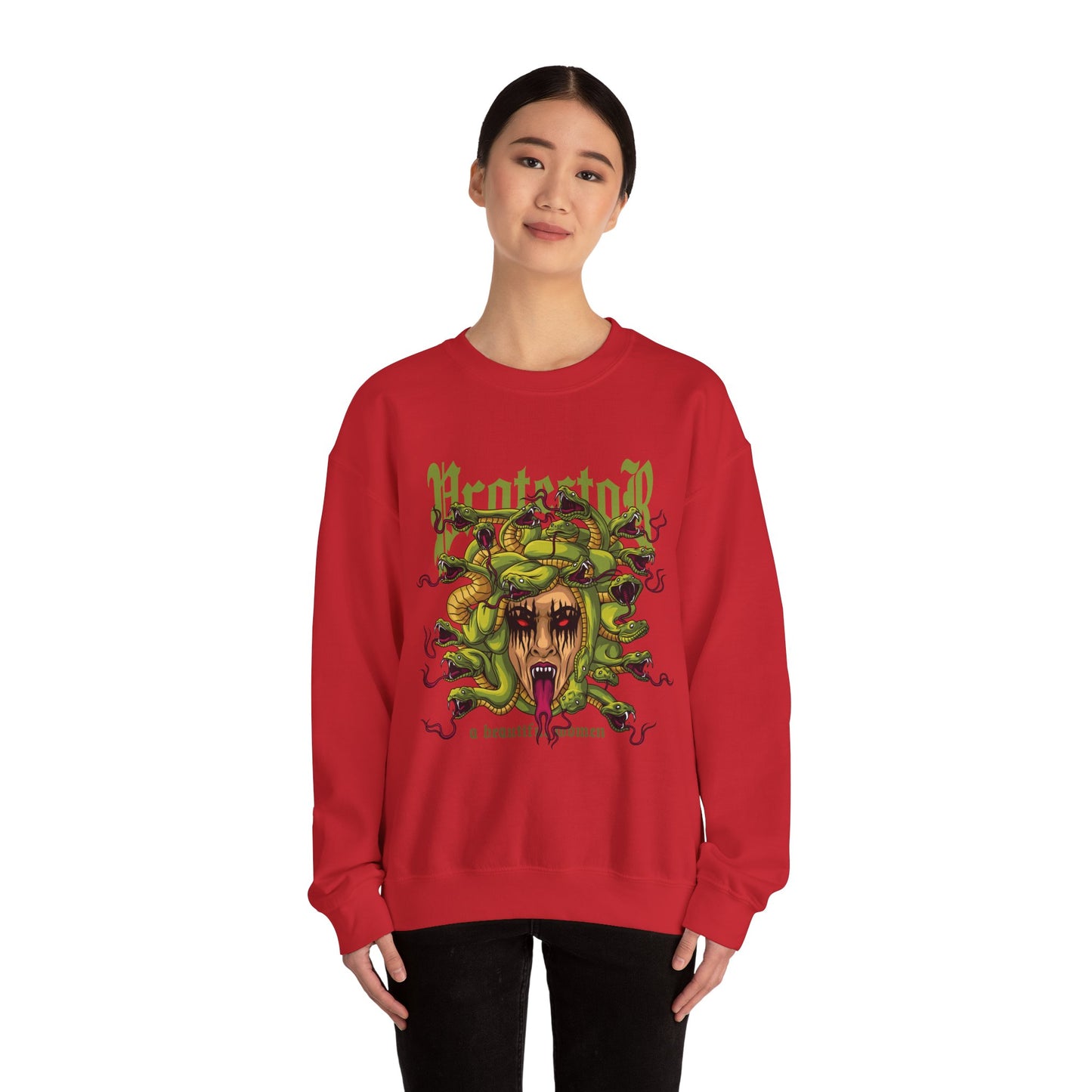 Medusa Graphic Sweatshirt — 'Protestor' Horror Myth Printify