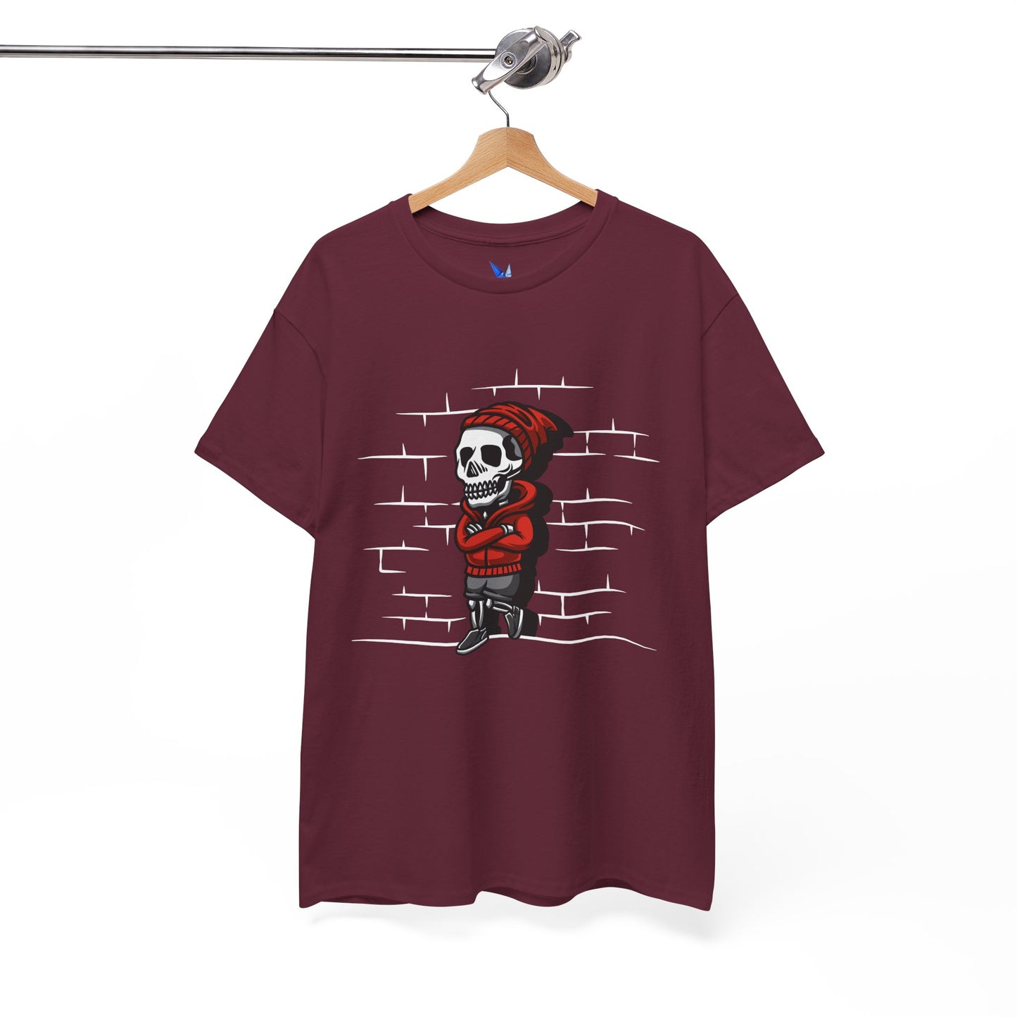 Skeleton Against the Wall T-Shirt Printify