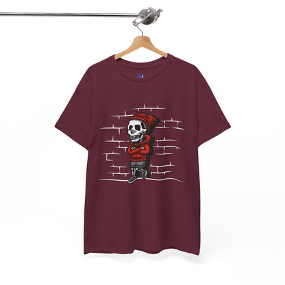 Skeleton Against the Wall T-Shirt Printify