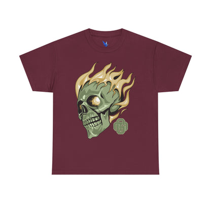 Flaming Green Skull Tee — Edgy Horror Graphic T-Shirt Printify