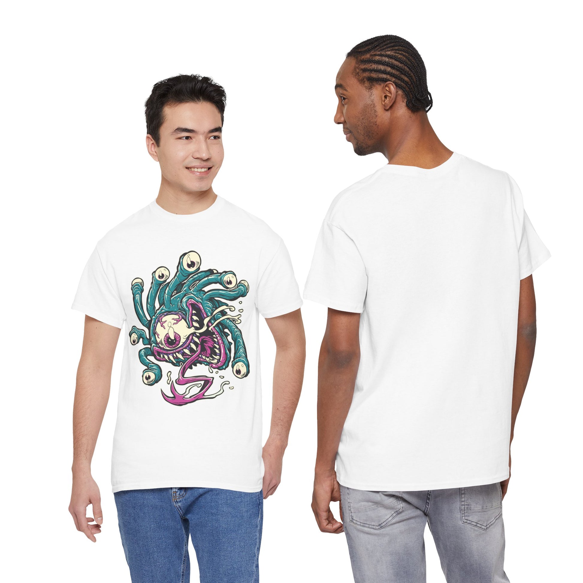 Eye Monster Graphic Tee — Retro Horror Tentacle Skull Shirt Printify