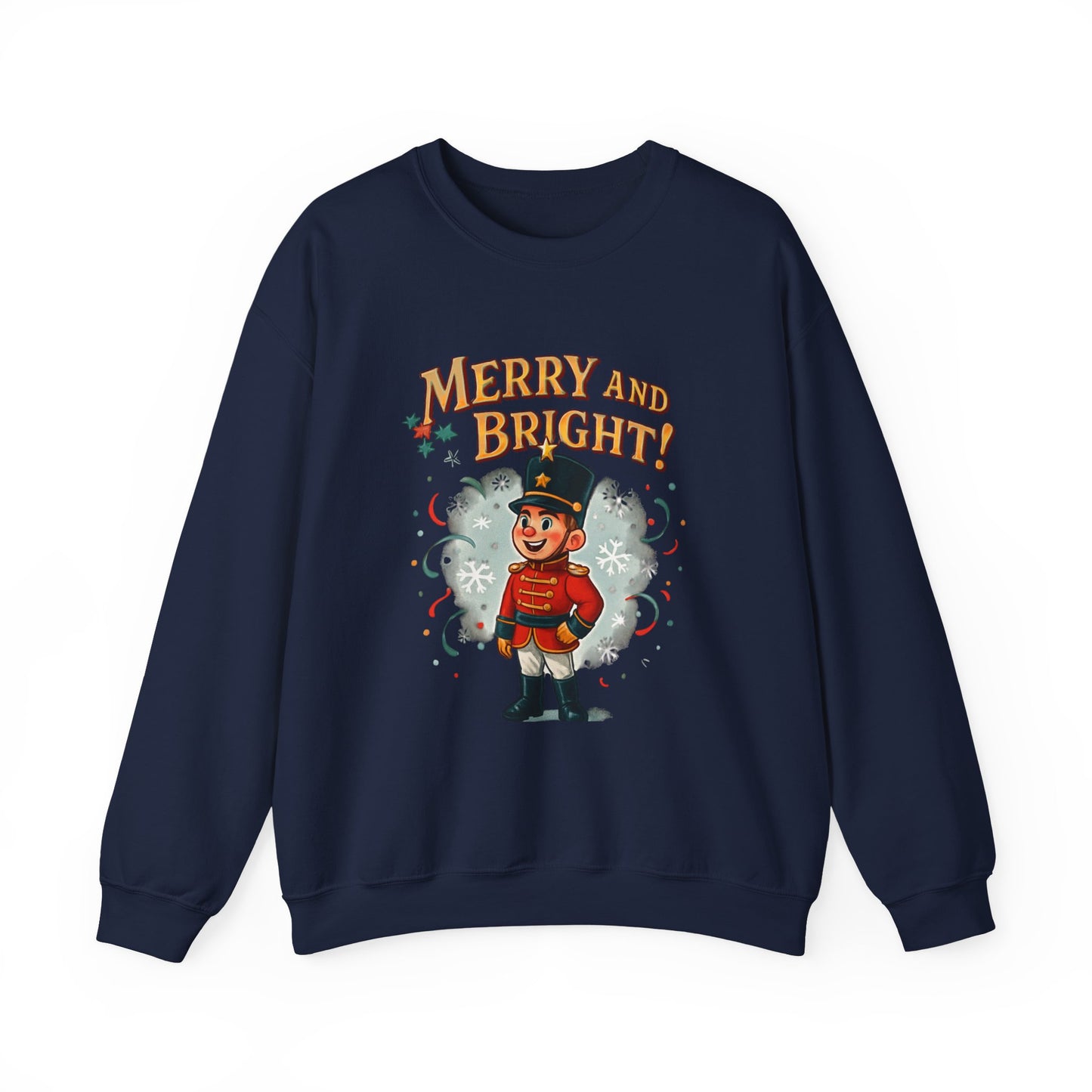 Merry and Bright Nutcracker Sweatshirt — Vintage Holiday Crewneck