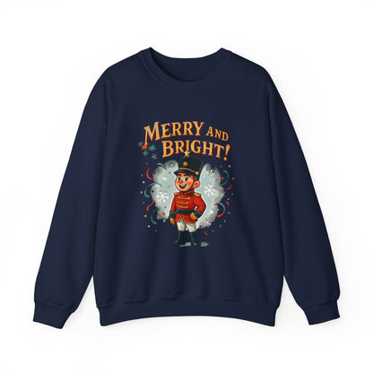 Merry and Bright Nutcracker Sweatshirt — Vintage Holiday Crewneck