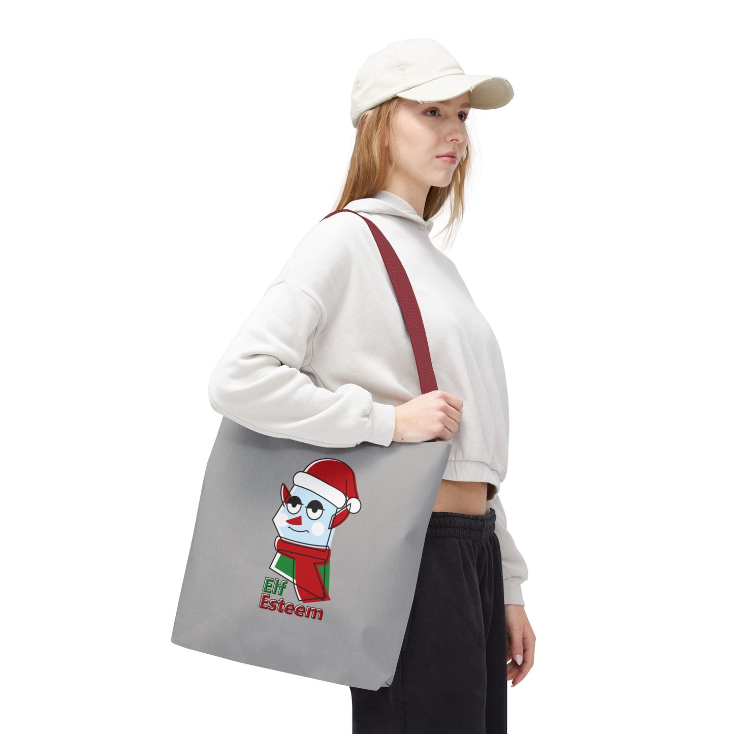 Elf Esteem Christmas Tote Bag – Cute Santa Elf Holiday Tote Printify