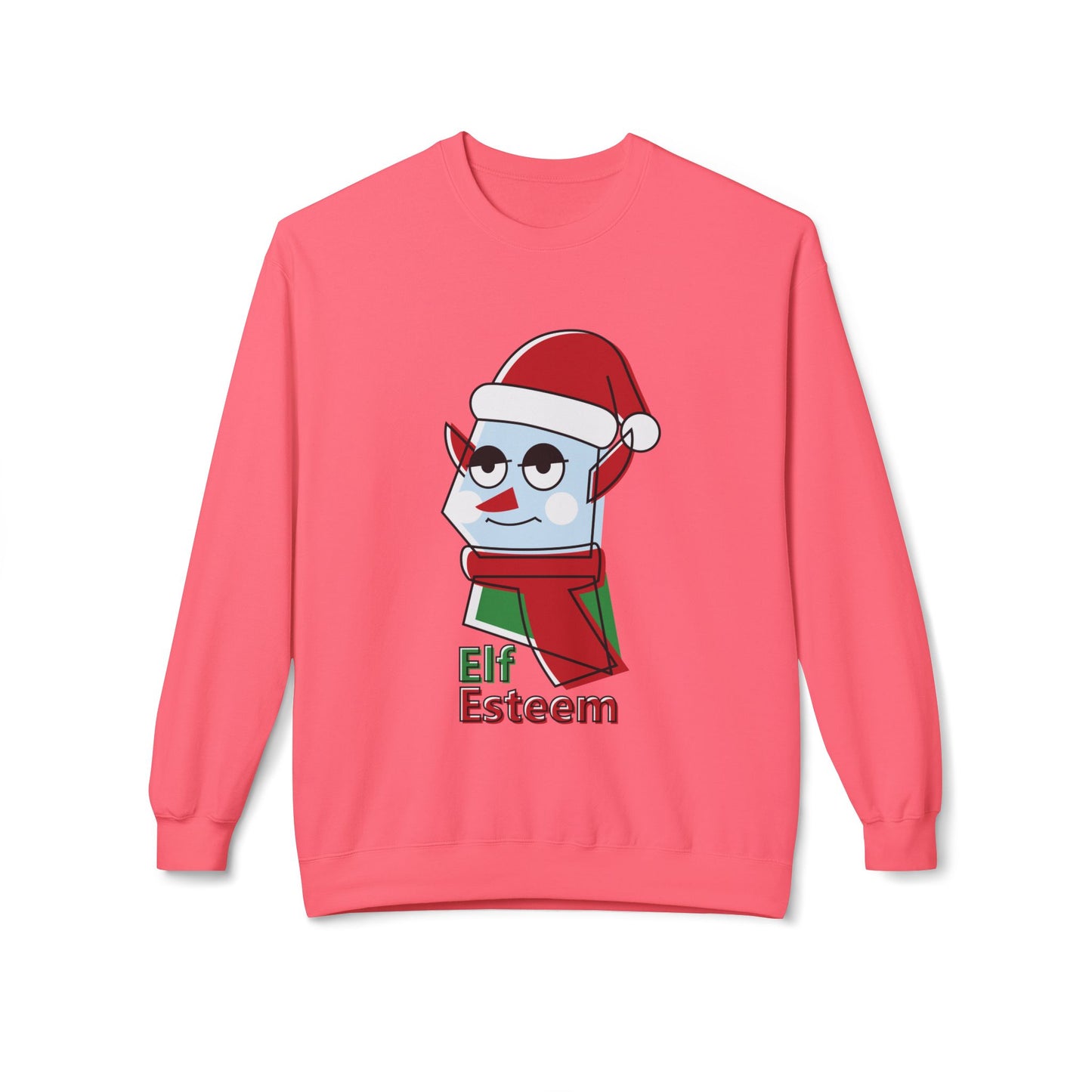 Elf Esteem Crewneck Sweatshirt — Funny Retro Holiday Christmas Sweater Printify