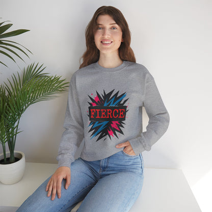 Fierce Graphic Sweatshirt — Bold Retro Explosion Crewneck Printify