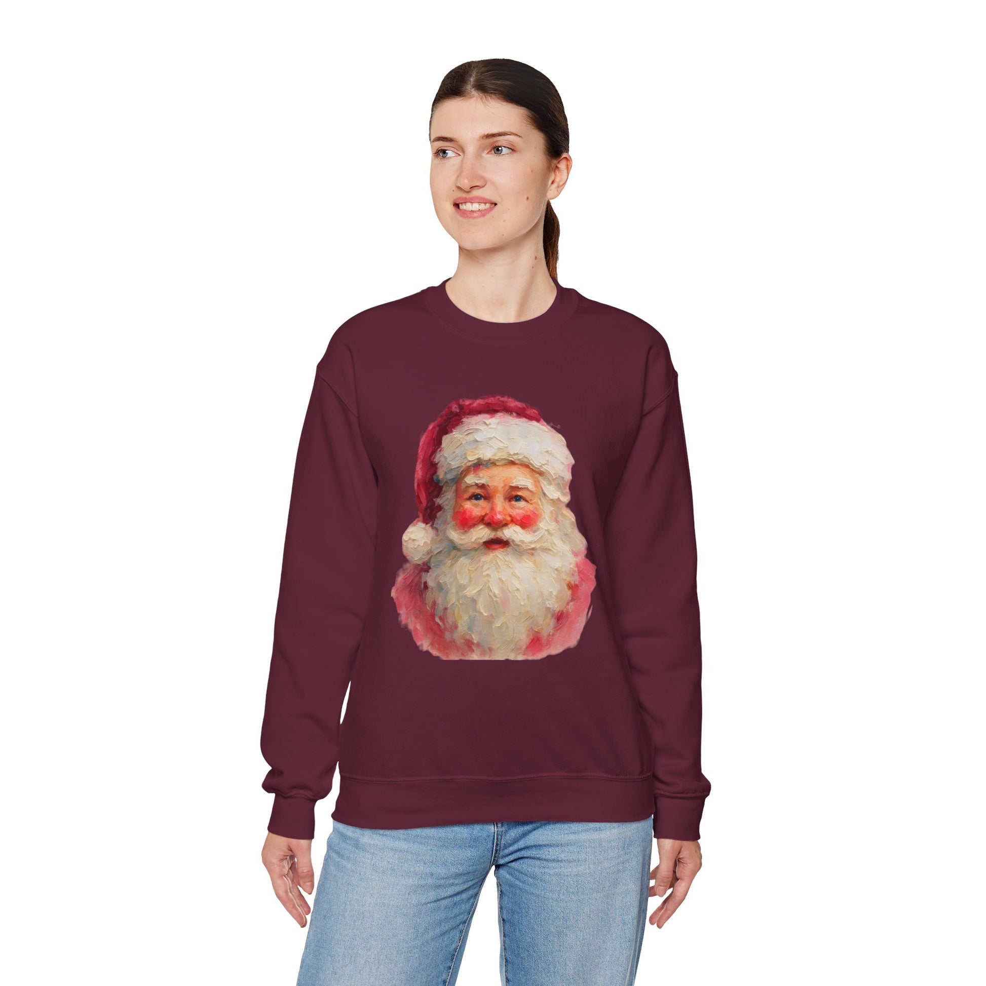 Santa Claus Vintage Portrait Crewneck Sweatshirt Printify
