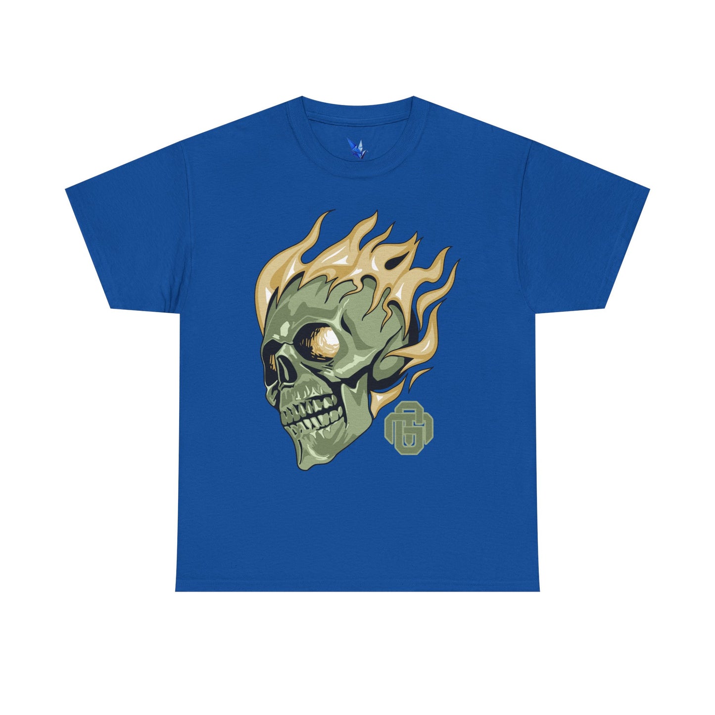 Flaming Green Skull Tee — Edgy Horror Graphic T-Shirt Printify