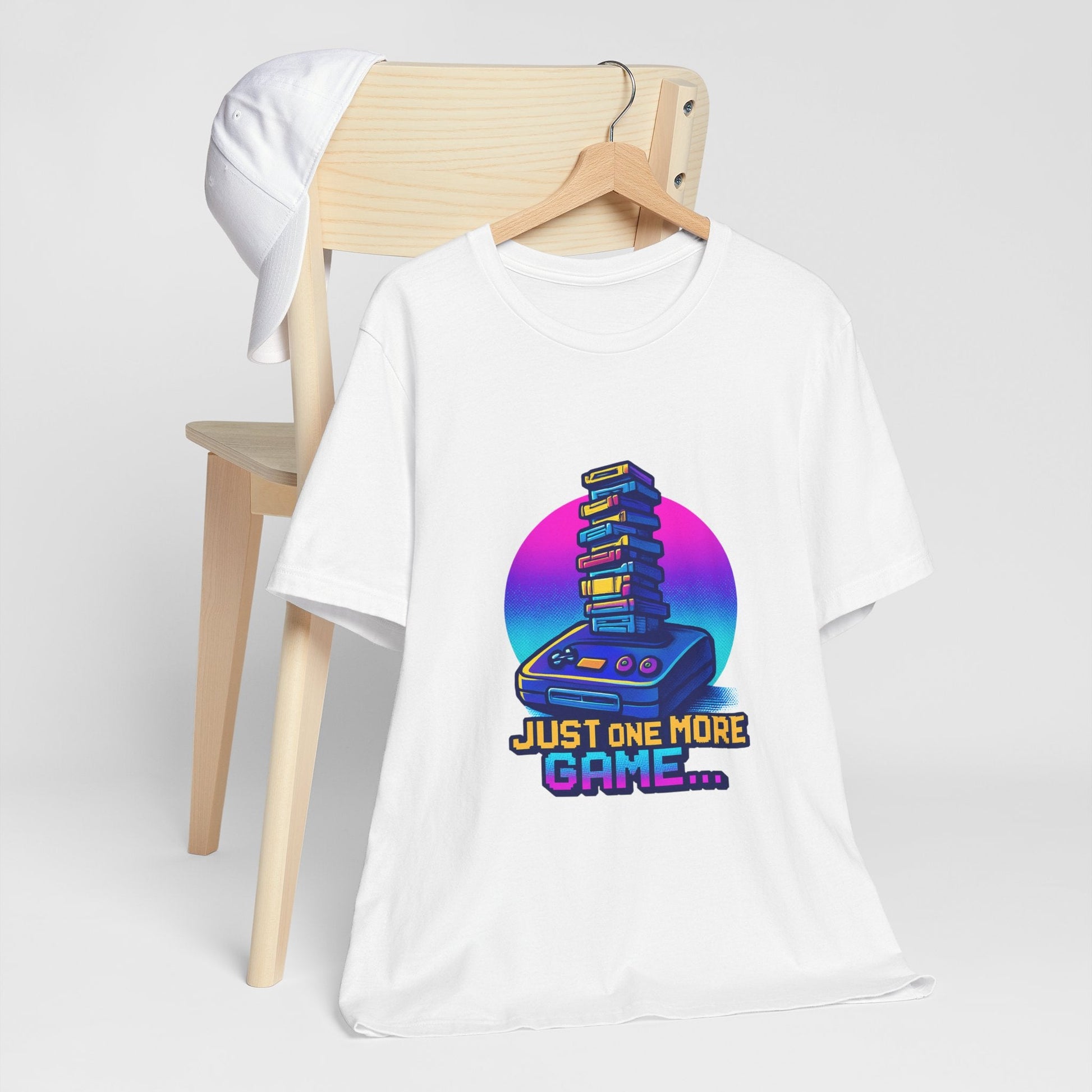 Retro Gaming Tee — "Just One More Game" Classic Console Graphic Printify