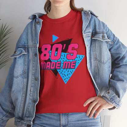 80's Made Me T-Shirt — Retro 1980s Neon Vintage Graphic Tee Printify