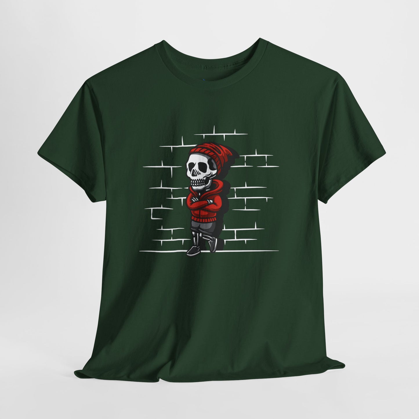Skeleton Against the Wall T-Shirt Printify
