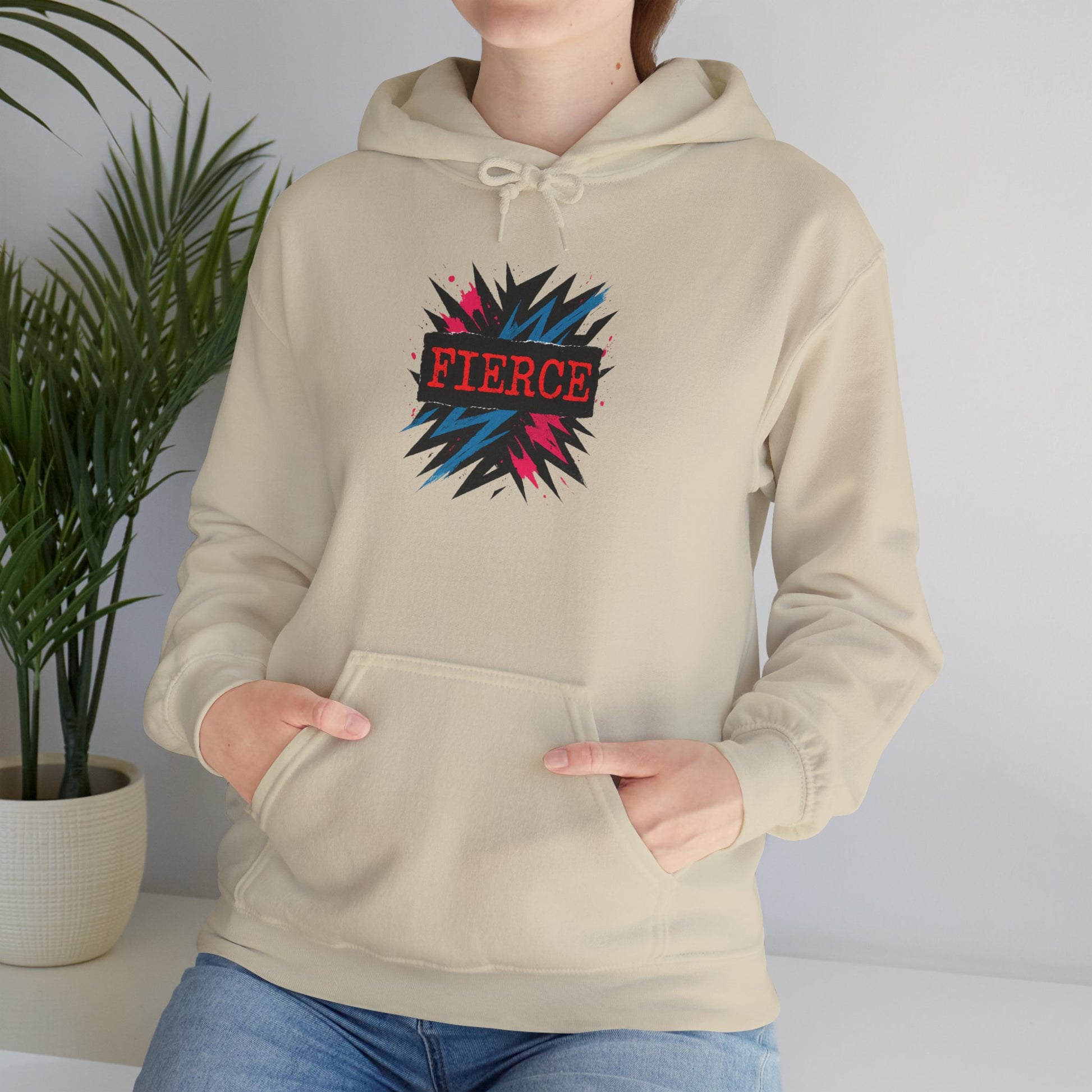 Fierce Graphic Hoodie — Bold Pop Art Lightning Design Printify