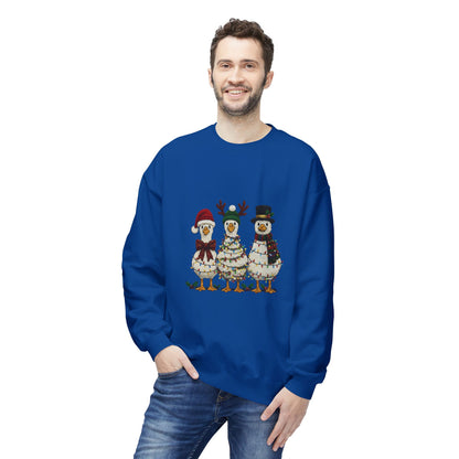 Christmas Duck Family Sweatshirt — Festive Holiday Trio Crewneck Printify
