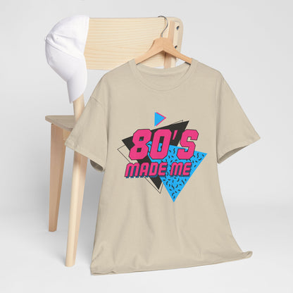 80's Made Me T-Shirt — Retro 1980s Neon Vintage Graphic Tee Printify