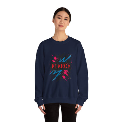 Fierce Graphic Sweatshirt — Bold Retro Explosion Crewneck Printify