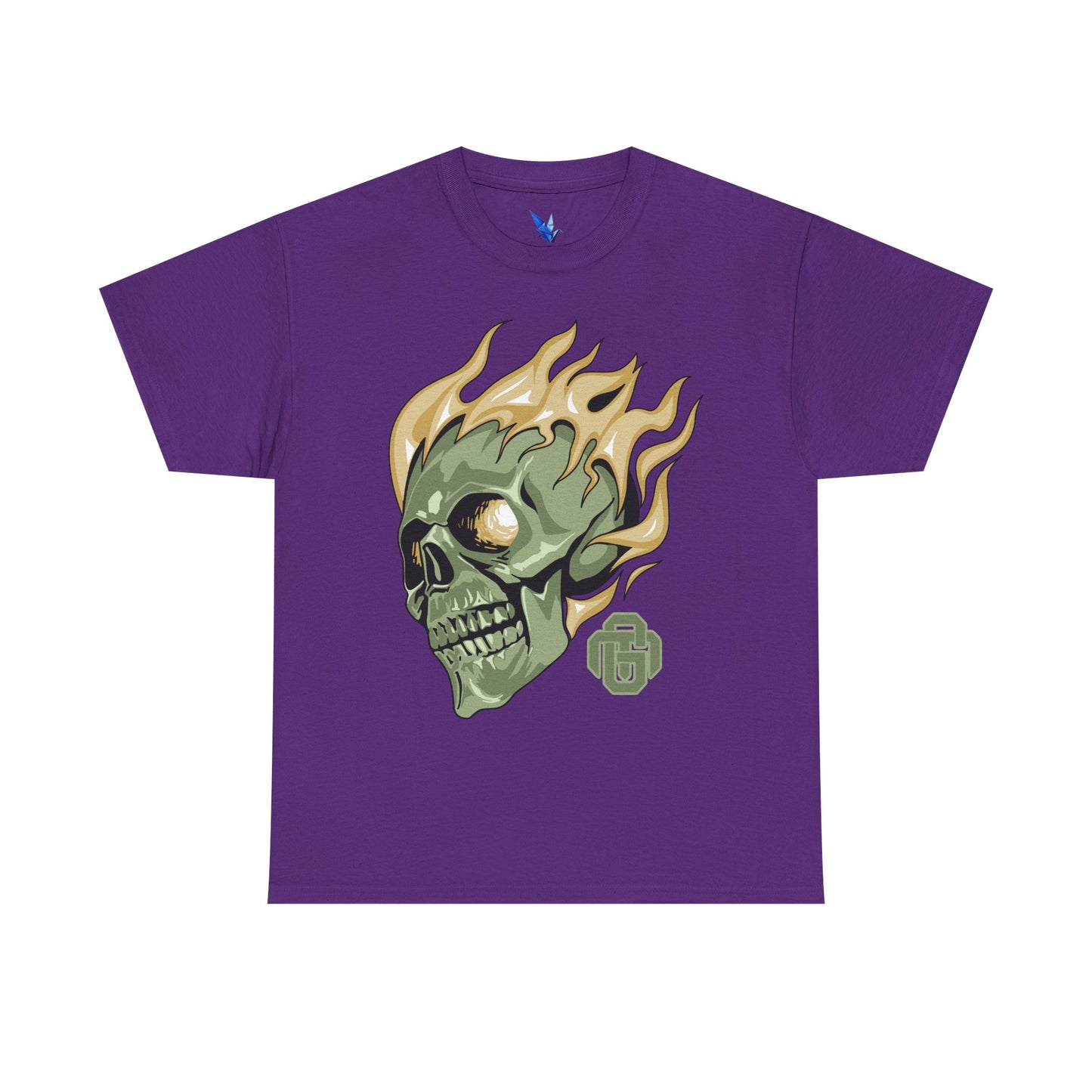 Flaming Green Skull Tee — Edgy Horror Graphic T-Shirt Printify