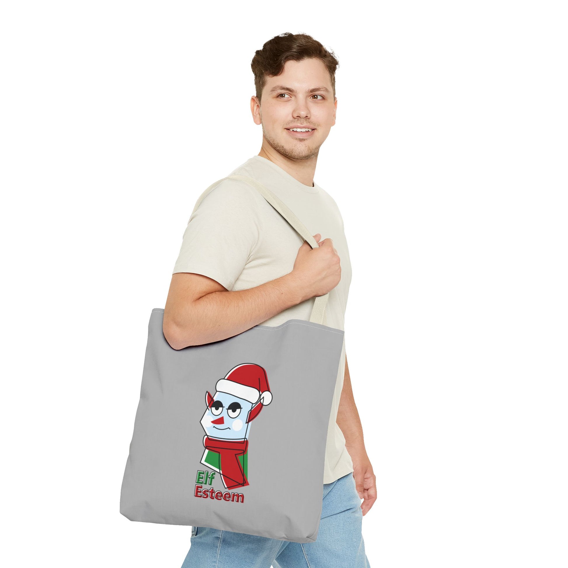 Elf Esteem Christmas Tote Bag – Cute Santa Elf Holiday Tote Printify