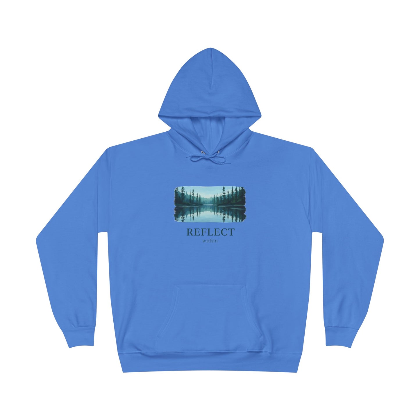 Reflect Lake Hoodie — Tranquil Forest Landscape Pullover Printify