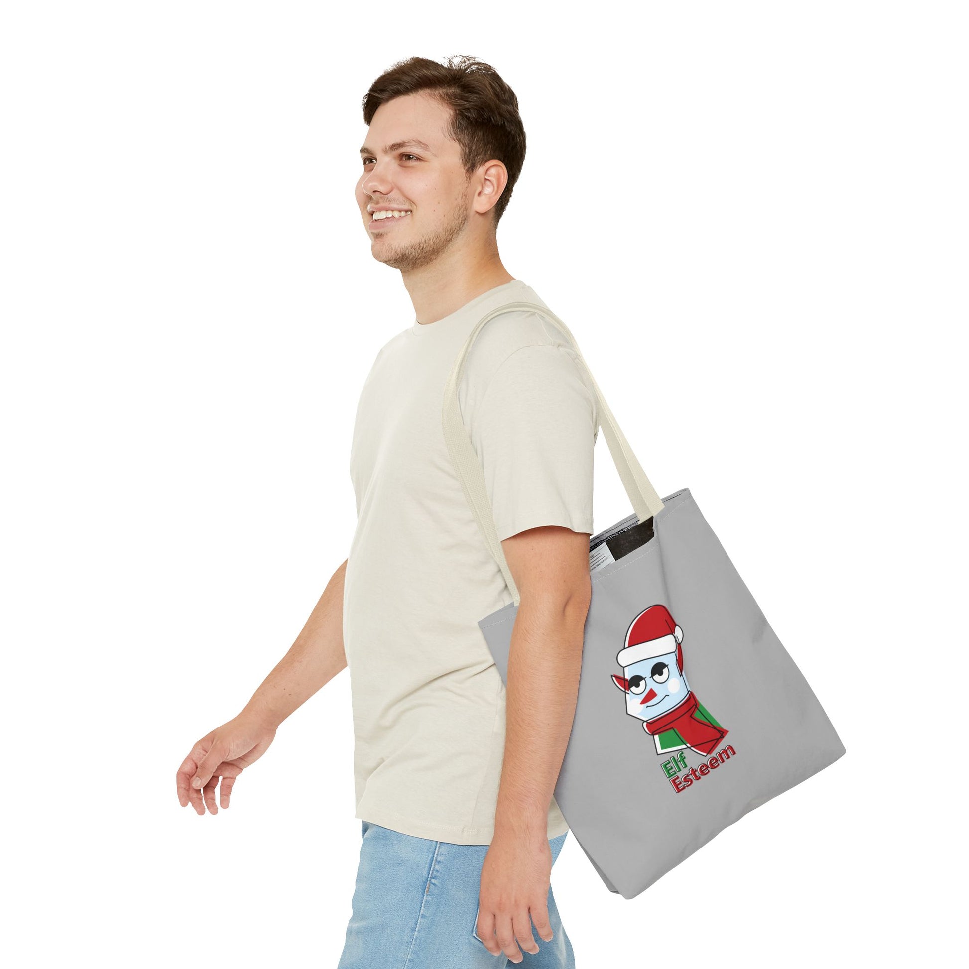 Elf Esteem Christmas Tote Bag – Cute Santa Elf Holiday Tote Printify