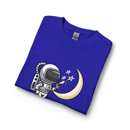 Astronaut & Moon Long Sleeve Tee — Cute Space Explorer Graphic T-shirt Printify