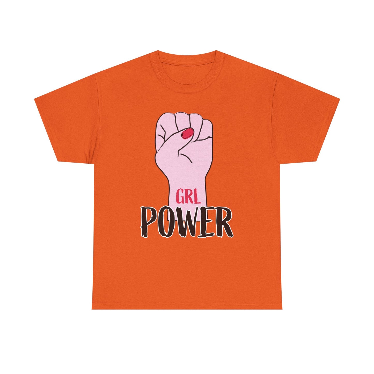 Girl Power T-Shirt — Feminist Raised Fist Tee (Pink Nail Design) Printify