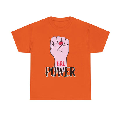 Girl Power T-Shirt — Feminist Raised Fist Tee (Pink Nail Design) Printify