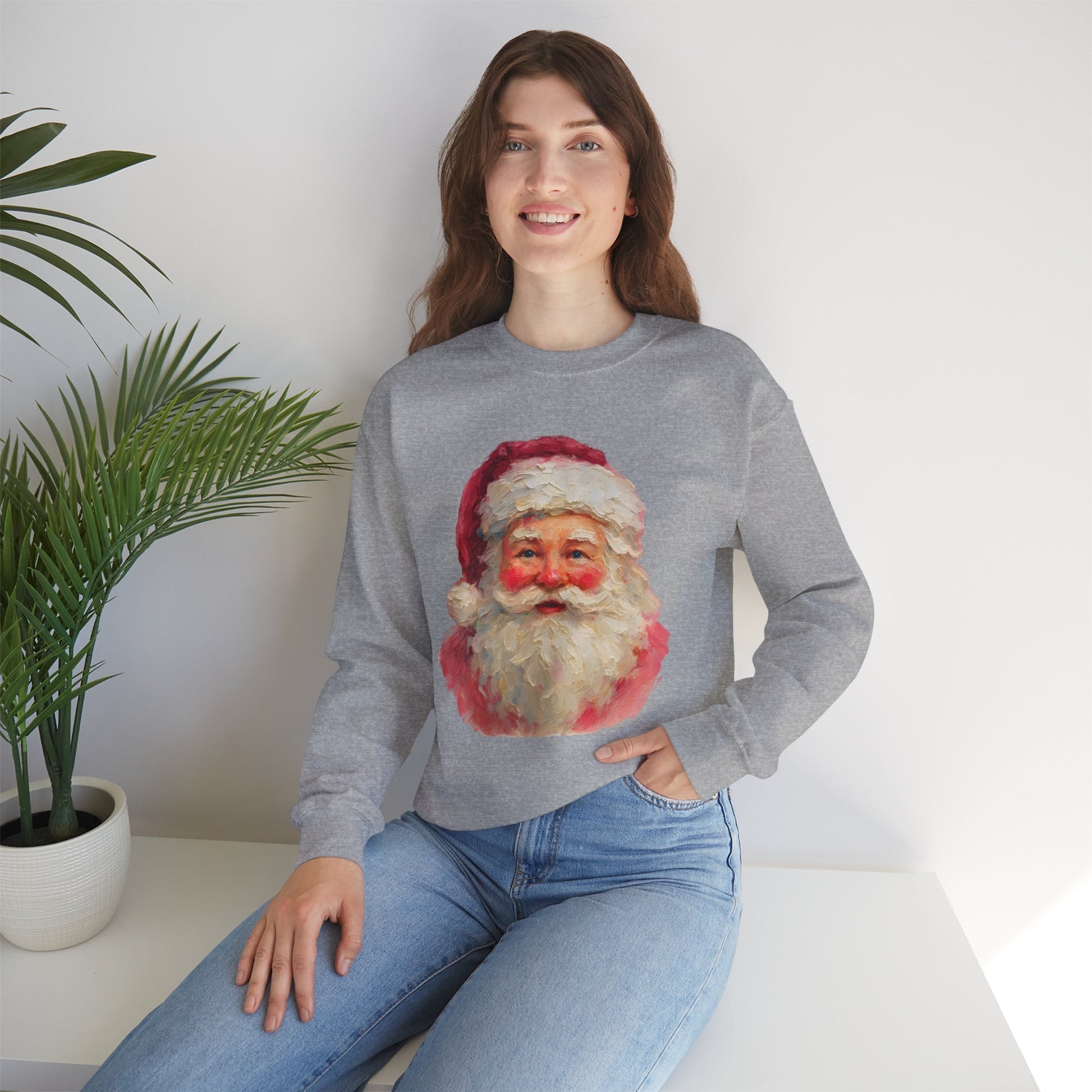 Santa Claus Vintage Portrait Crewneck Sweatshirt Printify