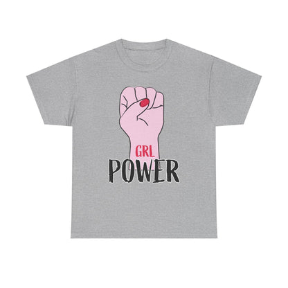 Girl Power T-Shirt — Feminist Raised Fist Tee (Pink Nail Design) Printify