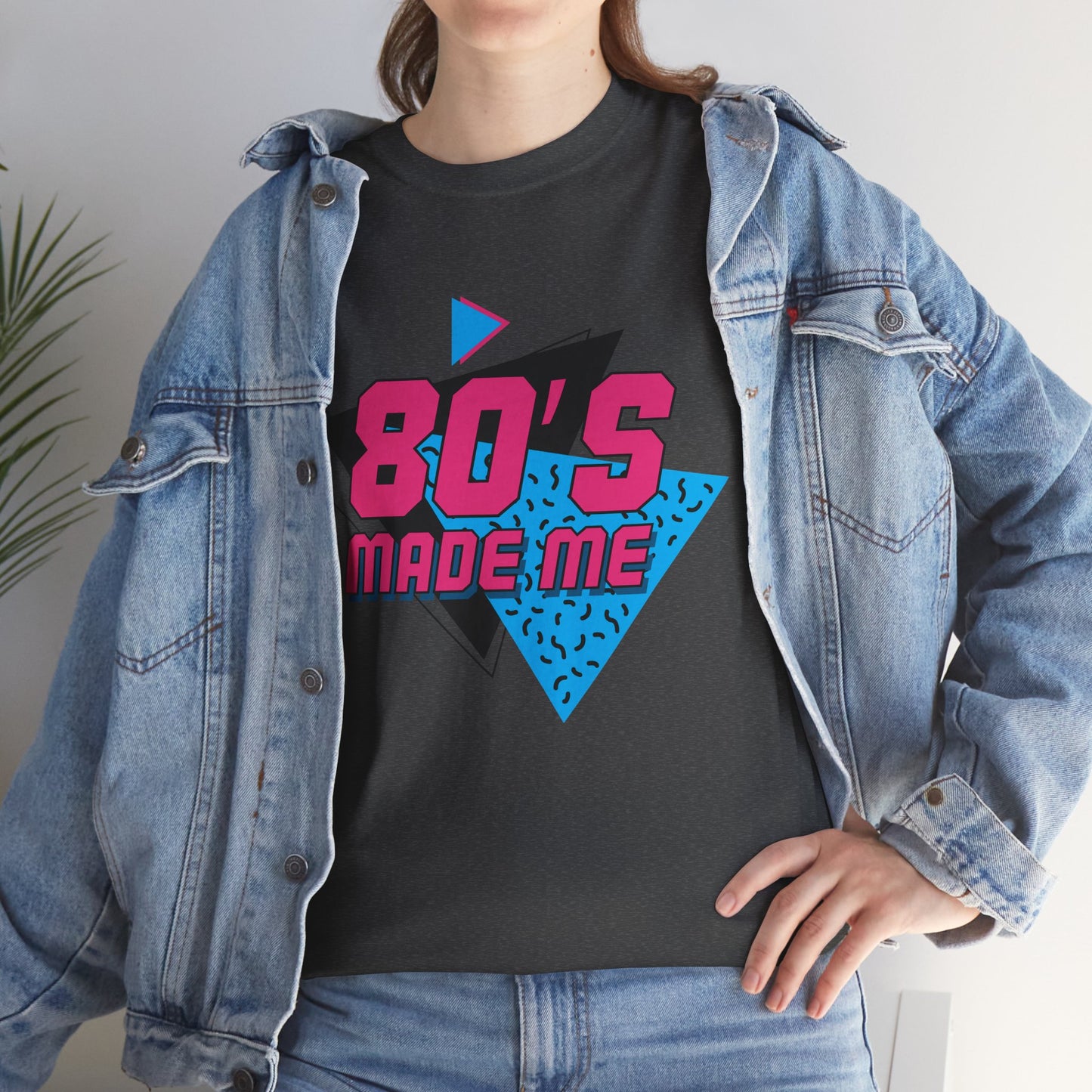 80's Made Me T-Shirt — Retro 1980s Neon Vintage Graphic Tee Printify