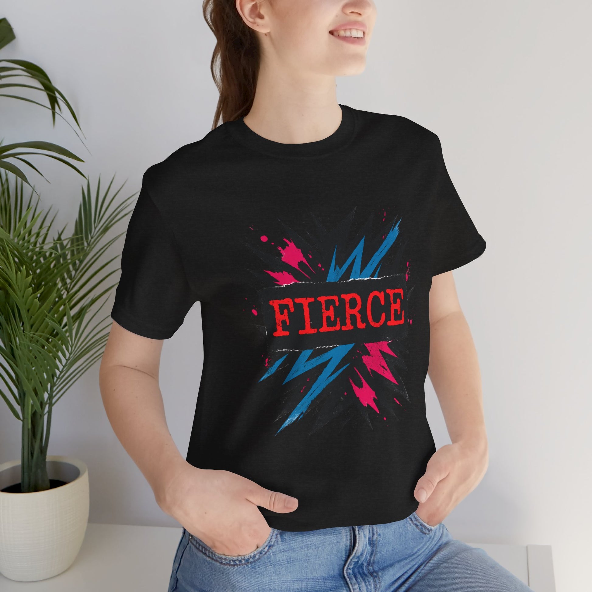 Fierce Graphic Tee — Bold Lightning Burst Design T-Shirt Printify