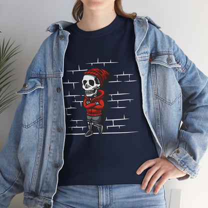 Skeleton Against the Wall T-Shirt Printify