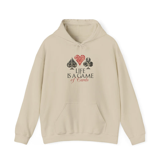 Hoodie - "Life Is a Game of Cards" Playing Card Graphic Hoodie Printify