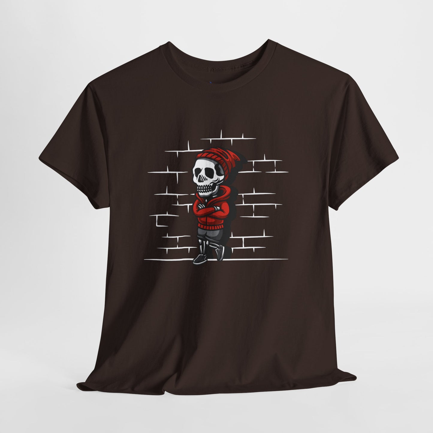 Skeleton Against the Wall T-Shirt Printify