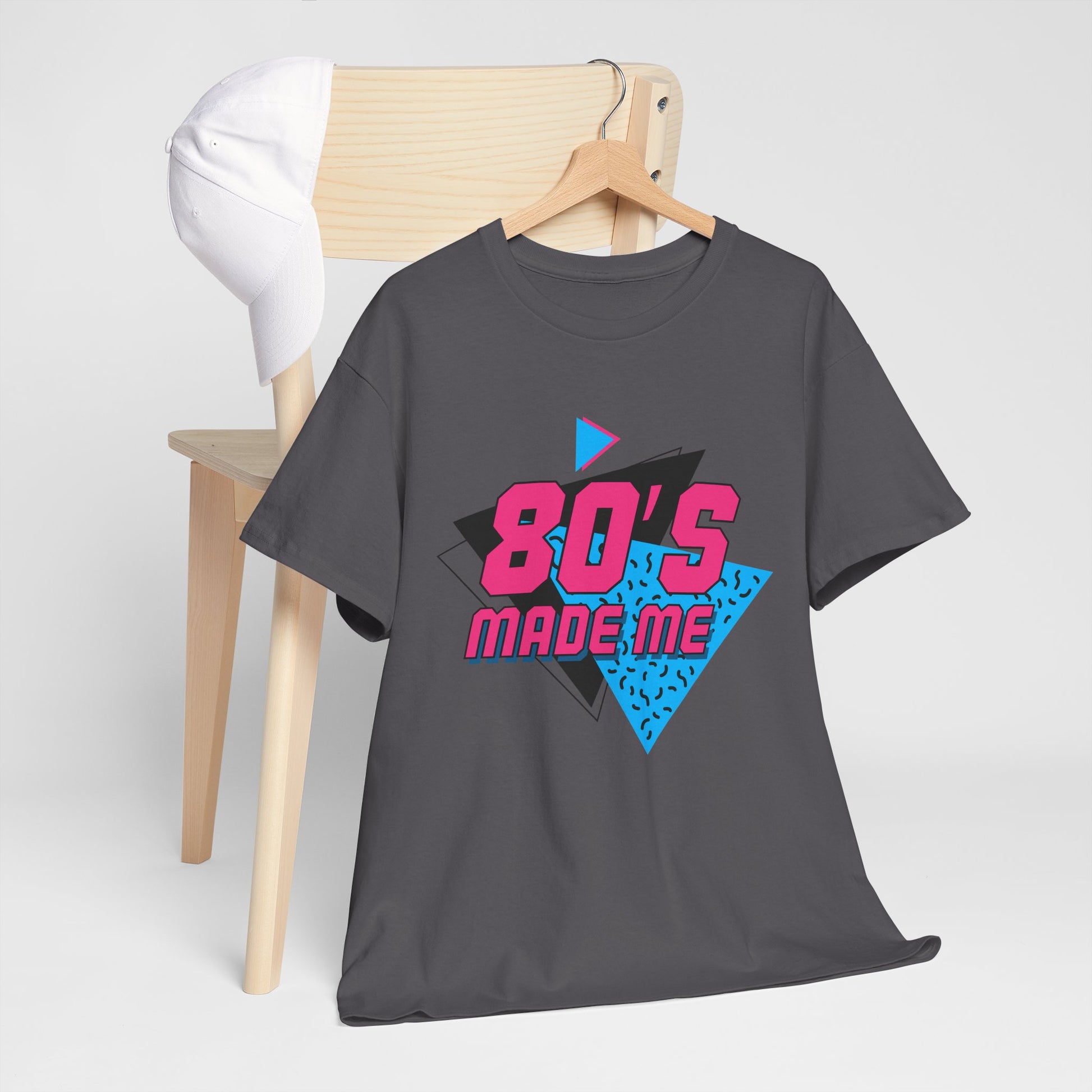 80's Made Me T-Shirt — Retro 1980s Neon Vintage Graphic Tee Printify