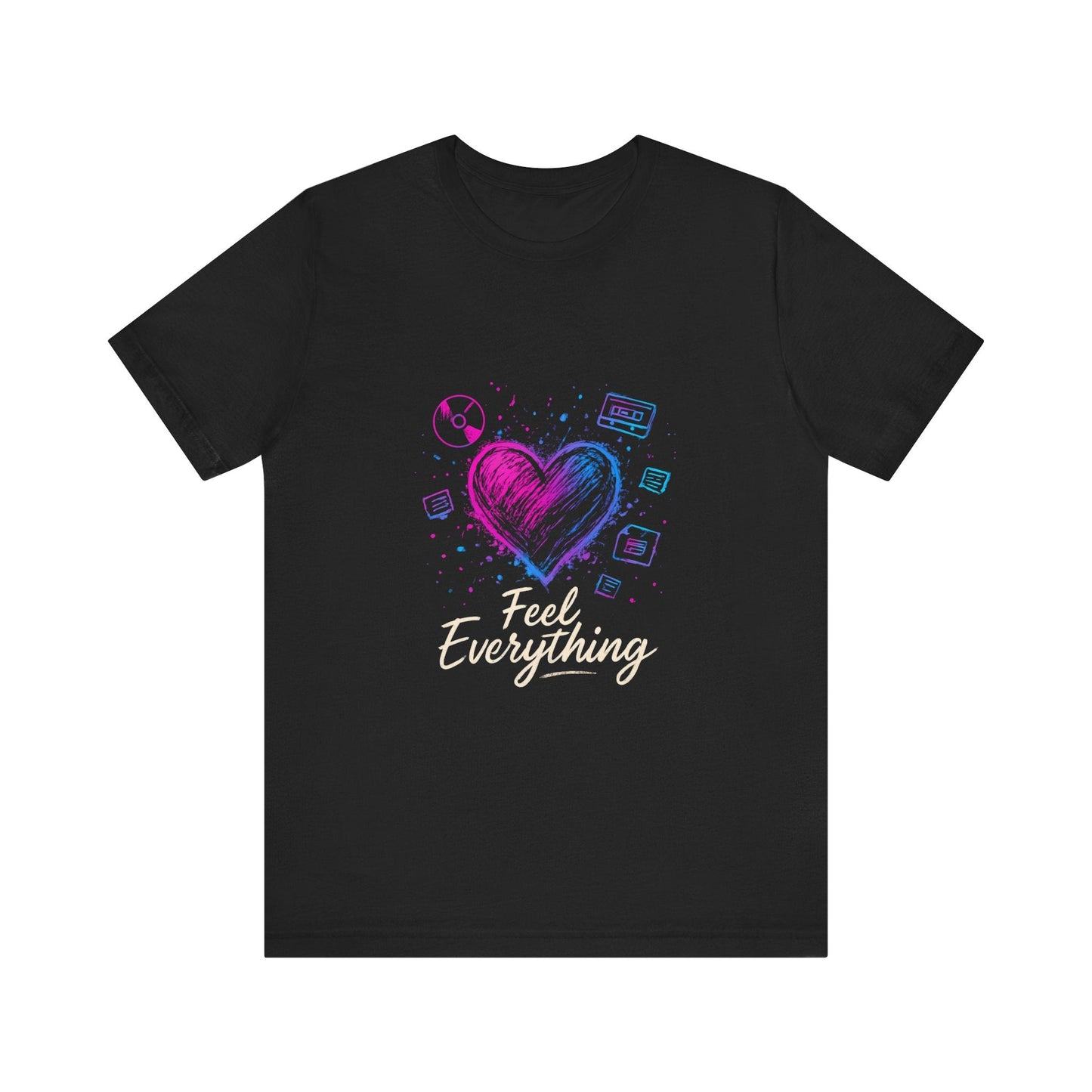 Heart Sketch Tee – Pastel Watercolor Heart "Everything" Graphic T-Shirt Printify
