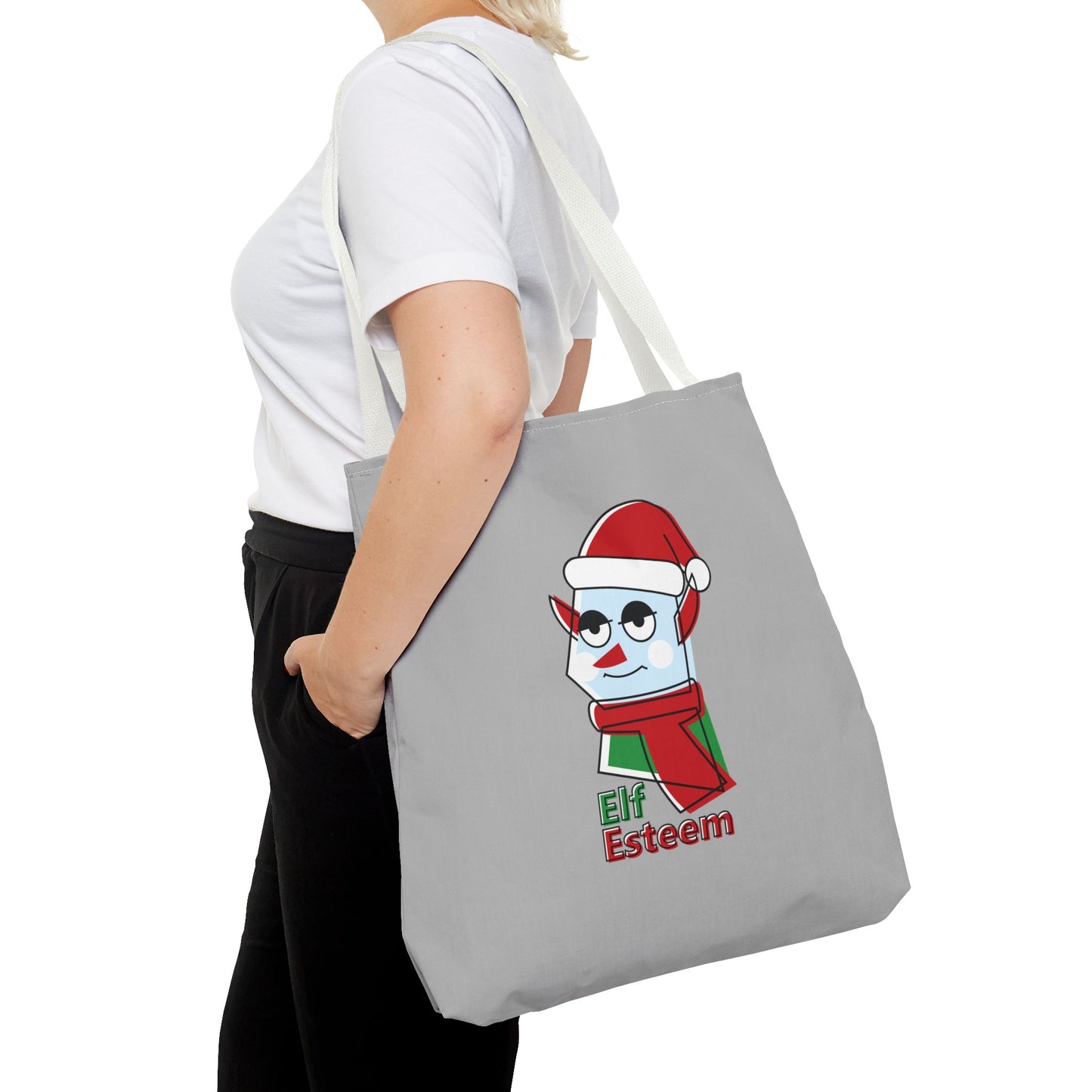 Elf Esteem Christmas Tote Bag – Cute Santa Elf Holiday Tote Printify
