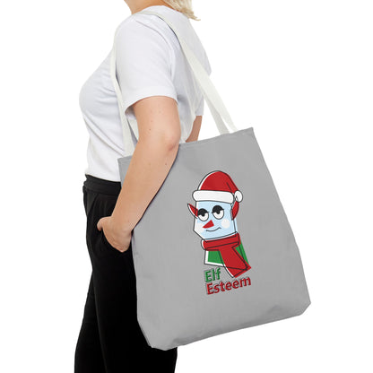 Elf Esteem Christmas Tote Bag – Cute Santa Elf Holiday Tote Printify