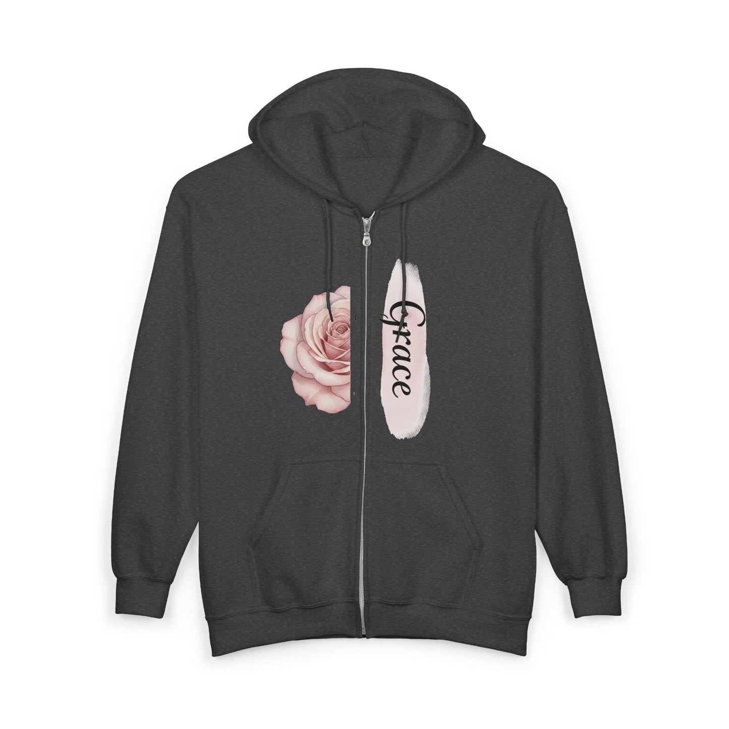 Grace Floral Zip Hoodie — Women's Rose Grace Full‑Zip Hoodie Printify