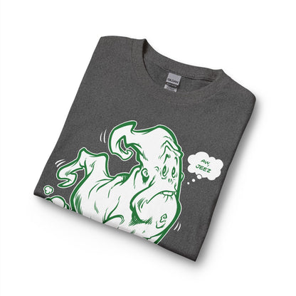 Ghostly Sneeze Long Sleeve T-Shirt — Playful Green Cartoon Spirit Design Printify