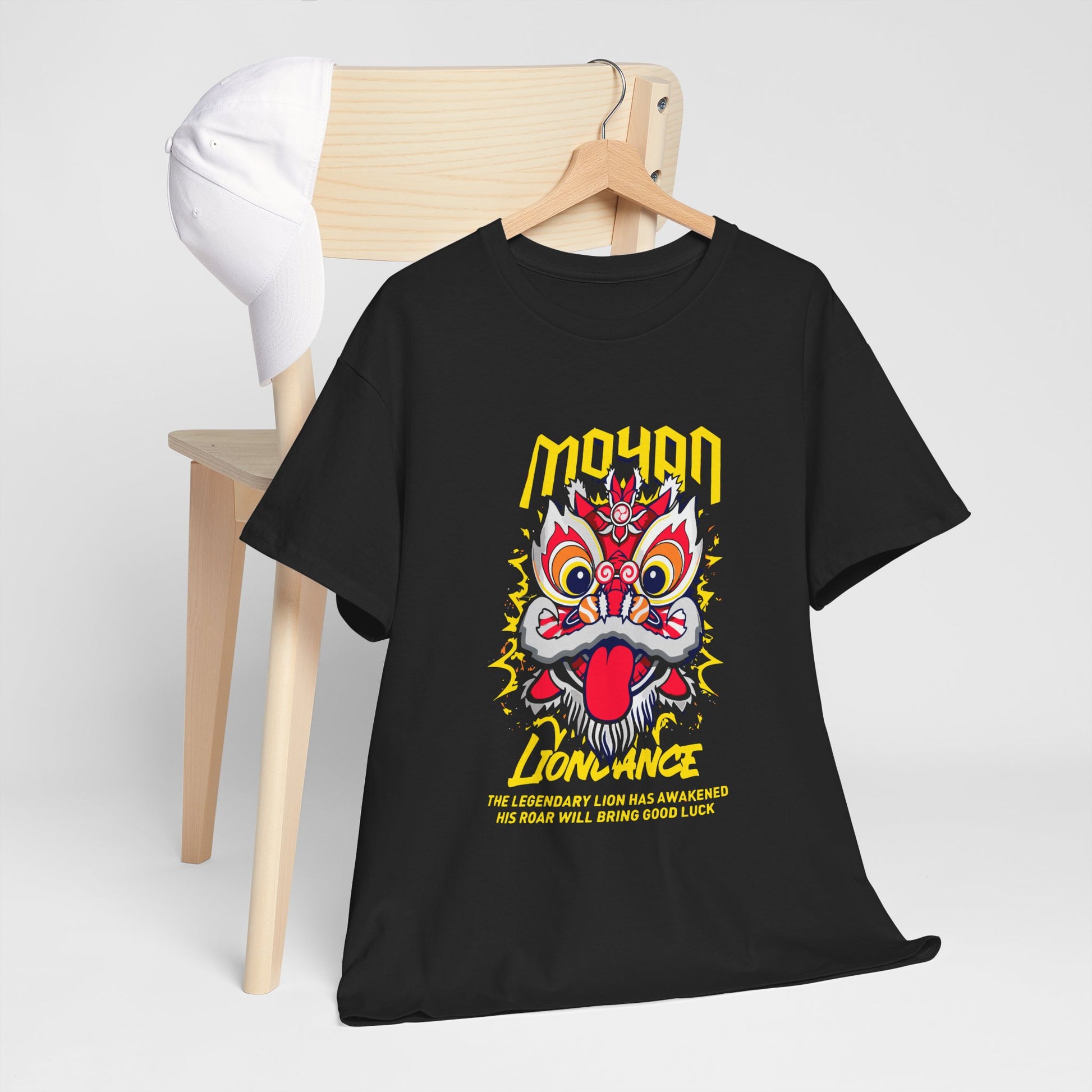 Lion Dance T-Shirt — 'Moyan' Colorful Chinese Lion Mask Graphic Tee Printify
