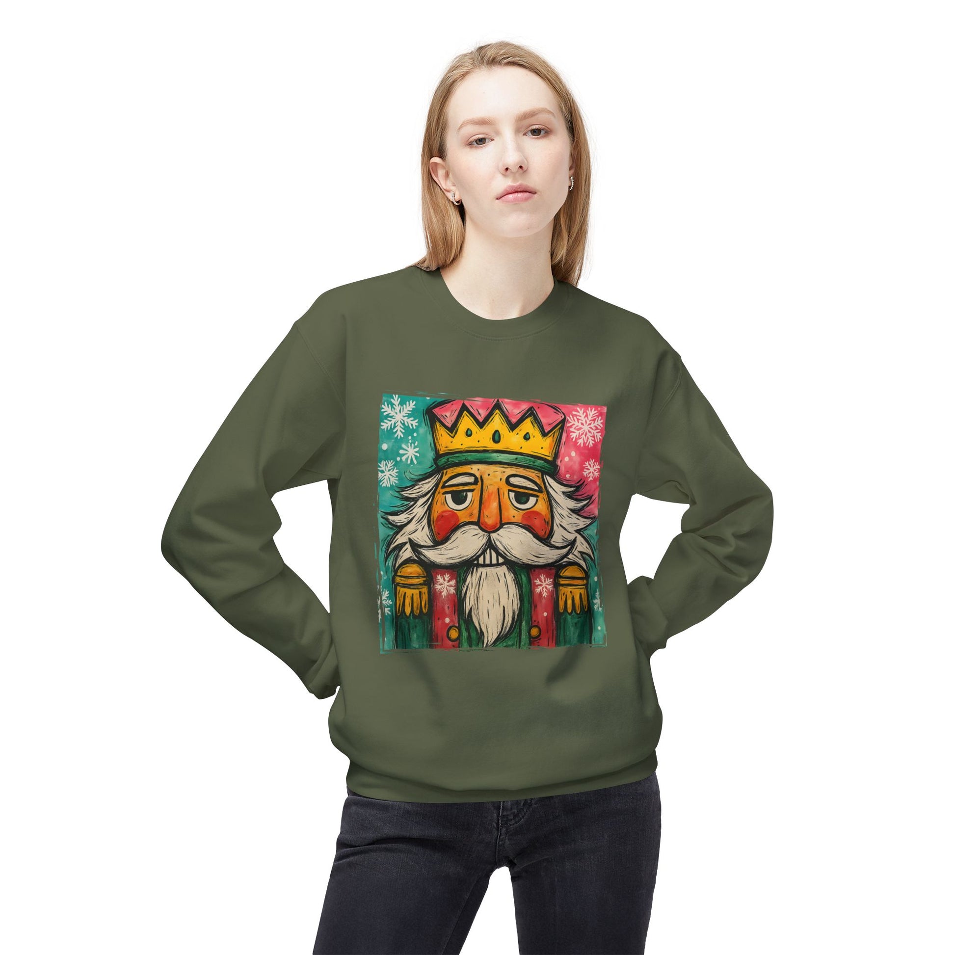 Nutcracker King Sweatshirt — Vintage Holiday Crewneck Printify